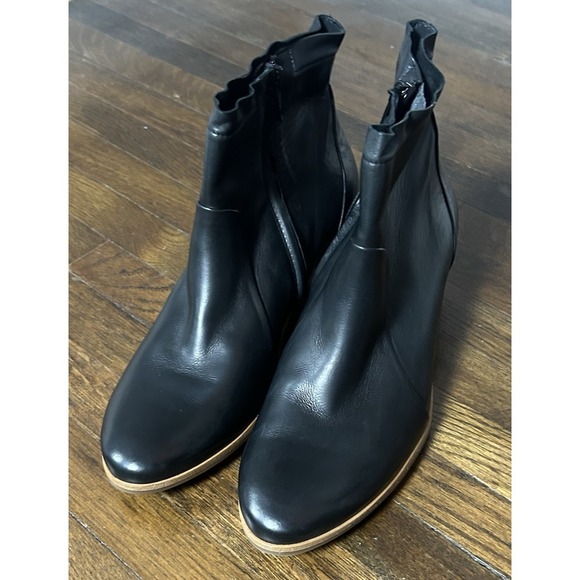 Paul Green Shoes - Women's Paul Green Shaw Black Leather Ankle Boots Size 4 Uk Size 6 US